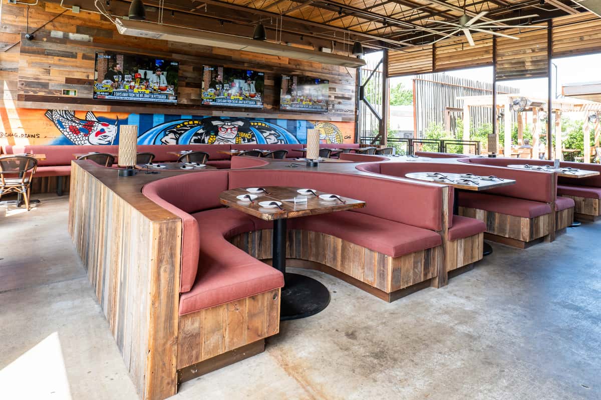 Exterior seating at Wabi House