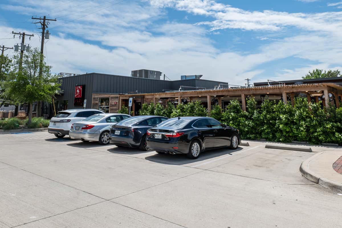 Exterior parking lot of Wabi House