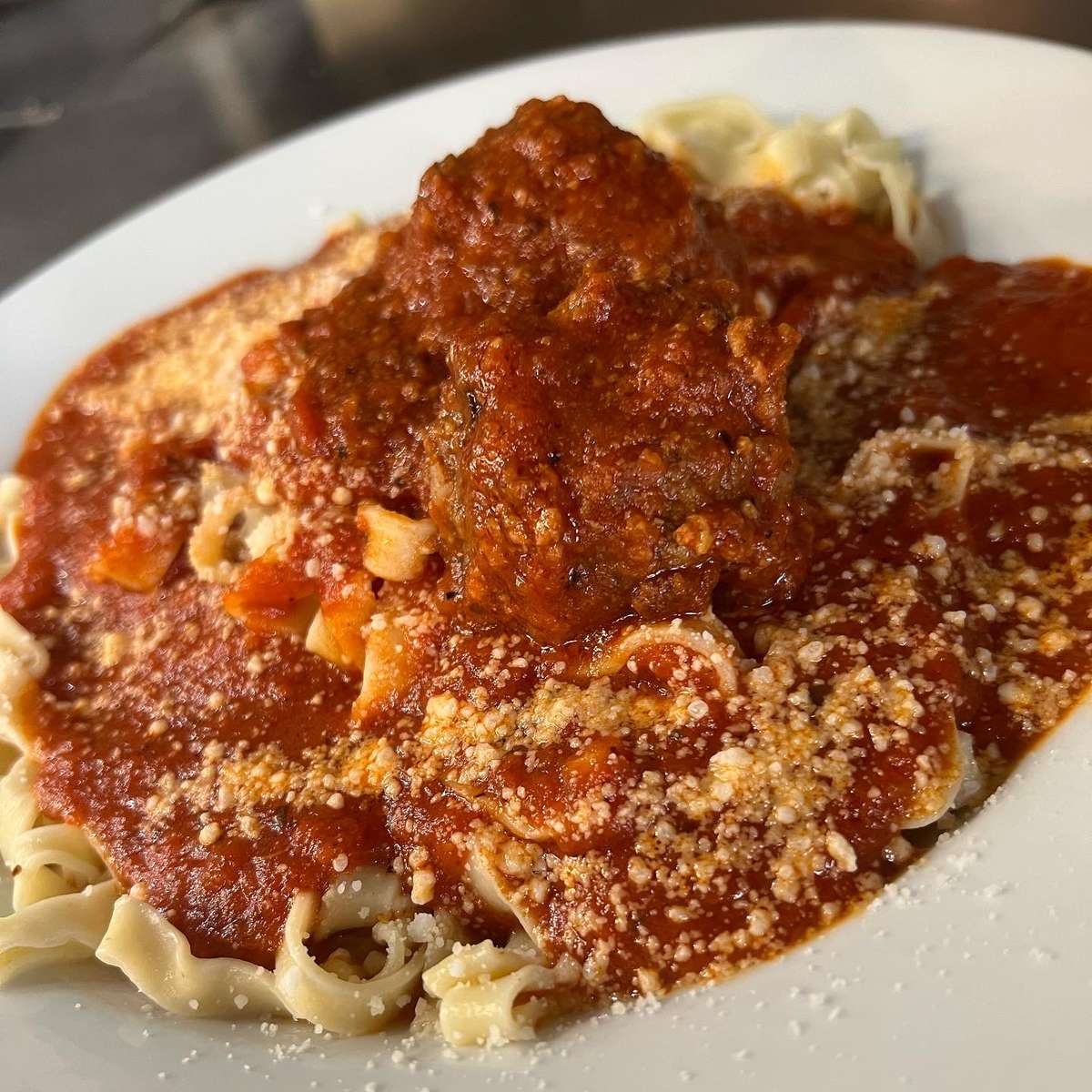 Homemade Fettucine and Meatballs
