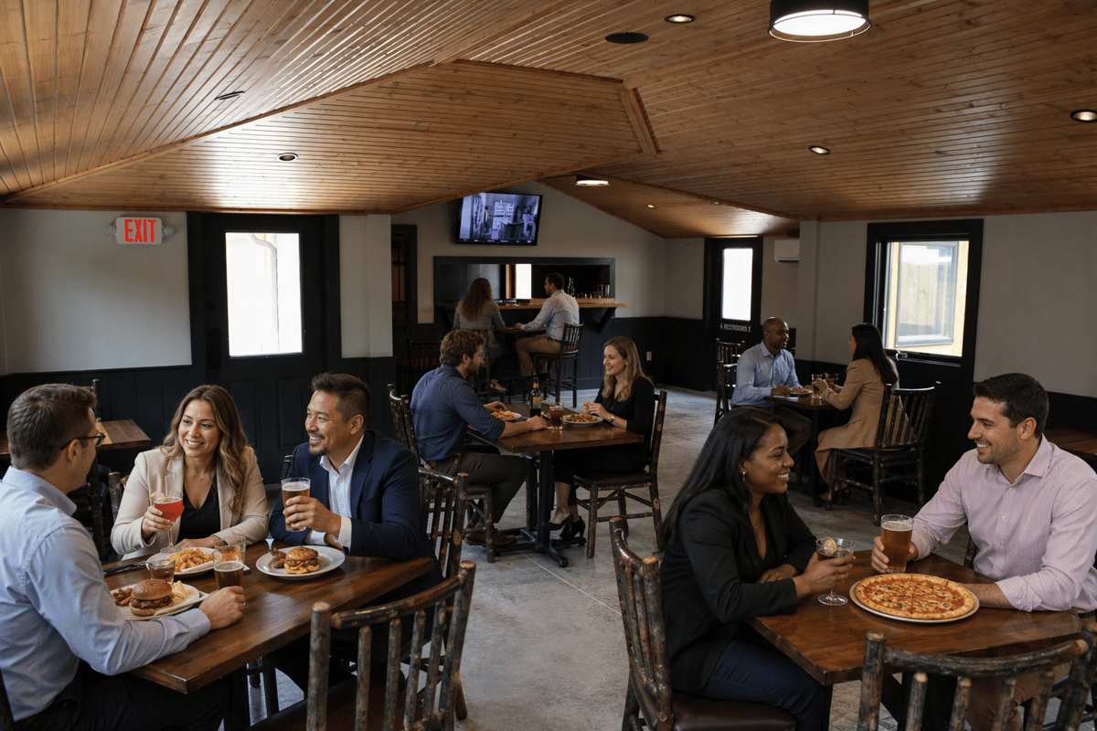 Big Woods Bloomington event room with people