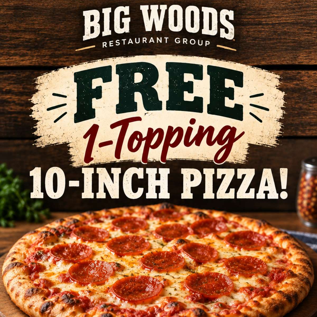 free 10-inch pizza