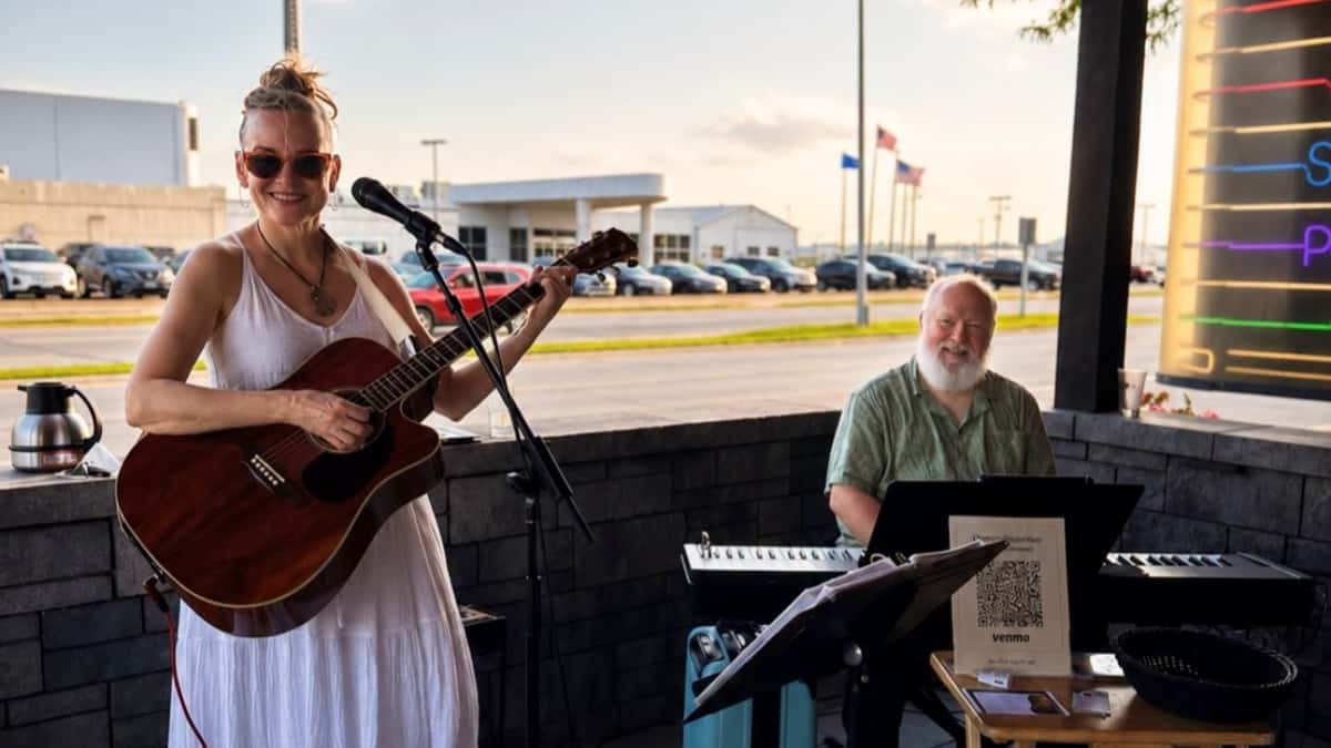 Artists performing on The Packing House patio