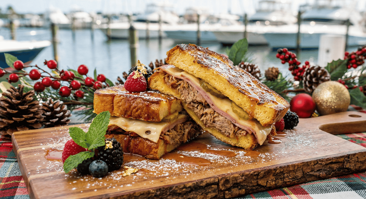 Seasonal holiday brunch dish served at Bayshore Club in Miami.