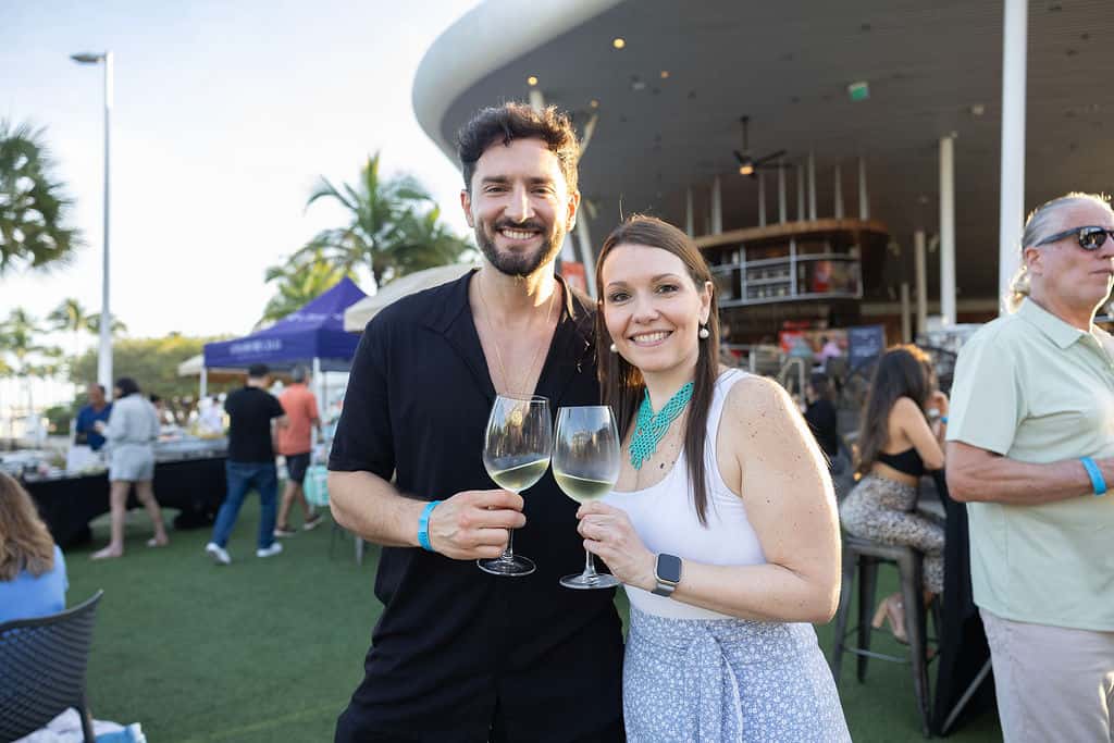 Couple enjoying a wedding venue event while celebrating together, representing bridal suite planning and wedding preparations in Miami