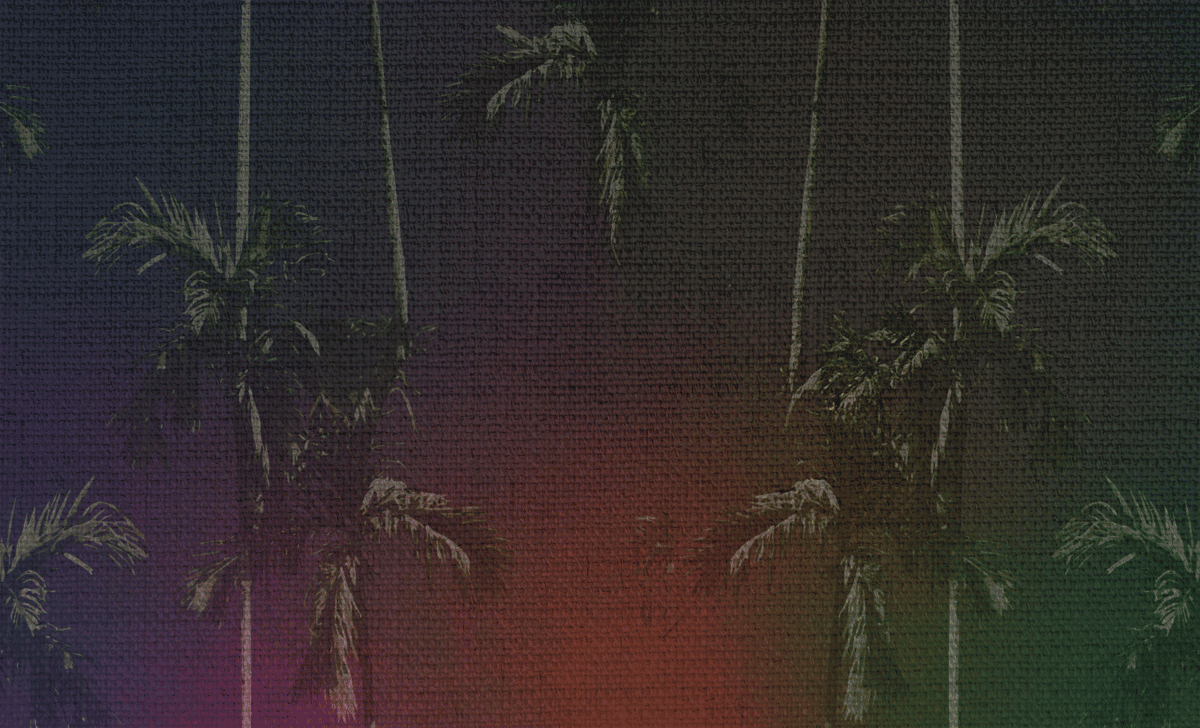 canvas with palm trees