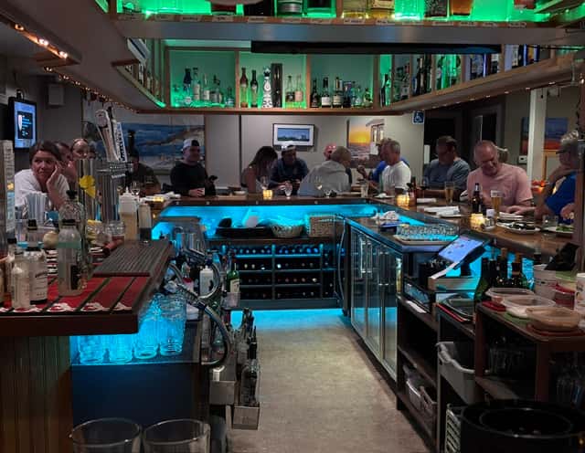 Relaxing at the bar