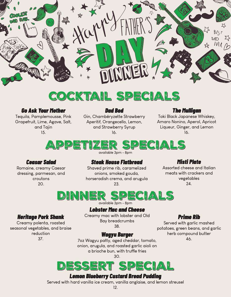 Fathers day dinner specials