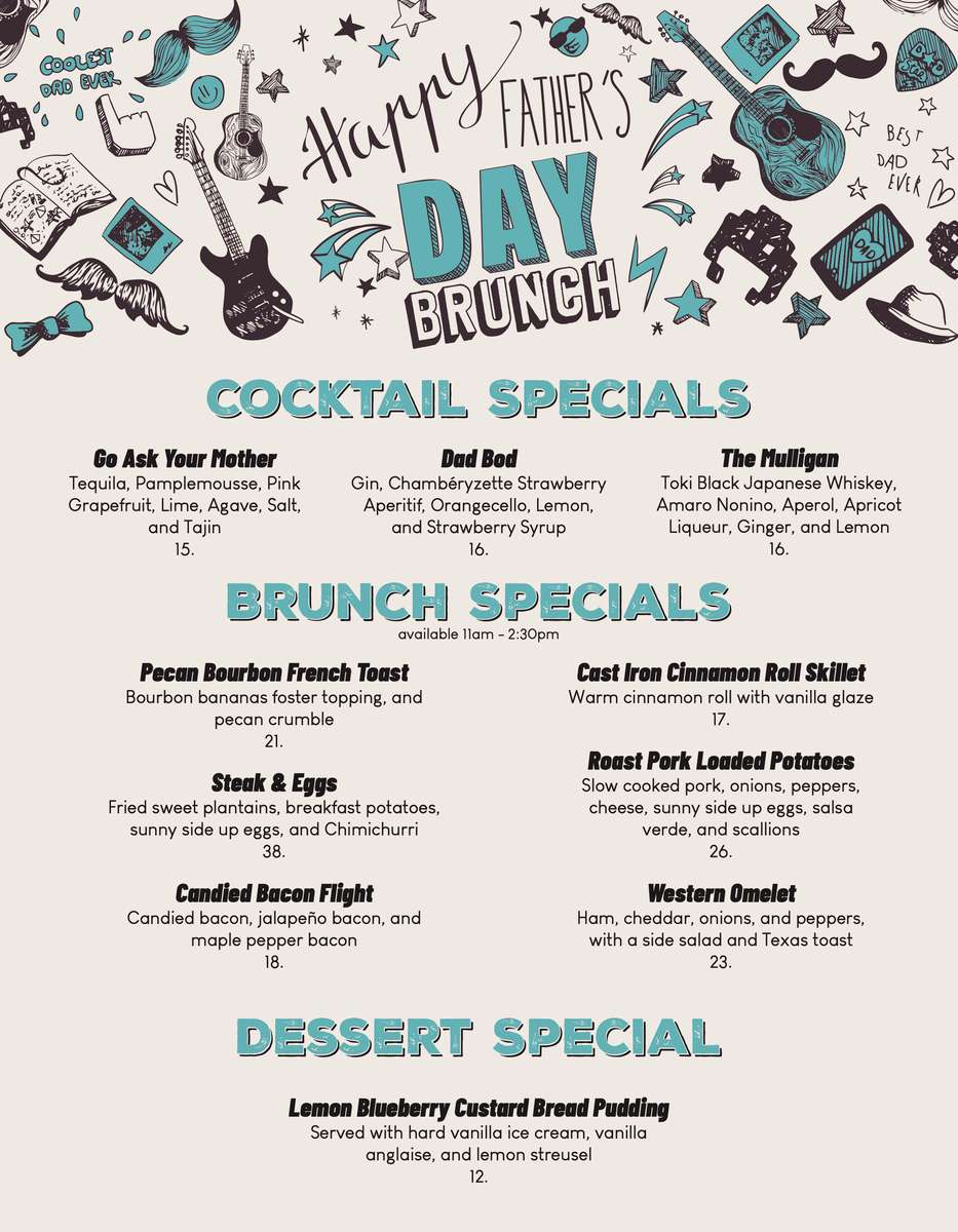 Fathers Day brunch specials