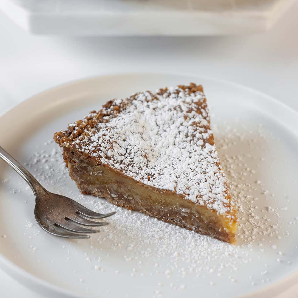 Brown sugar butter cake on a plate