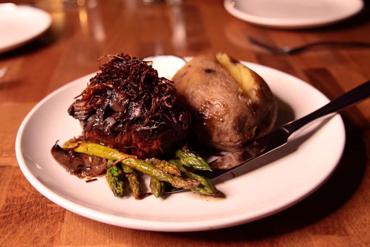 steak and potatoes