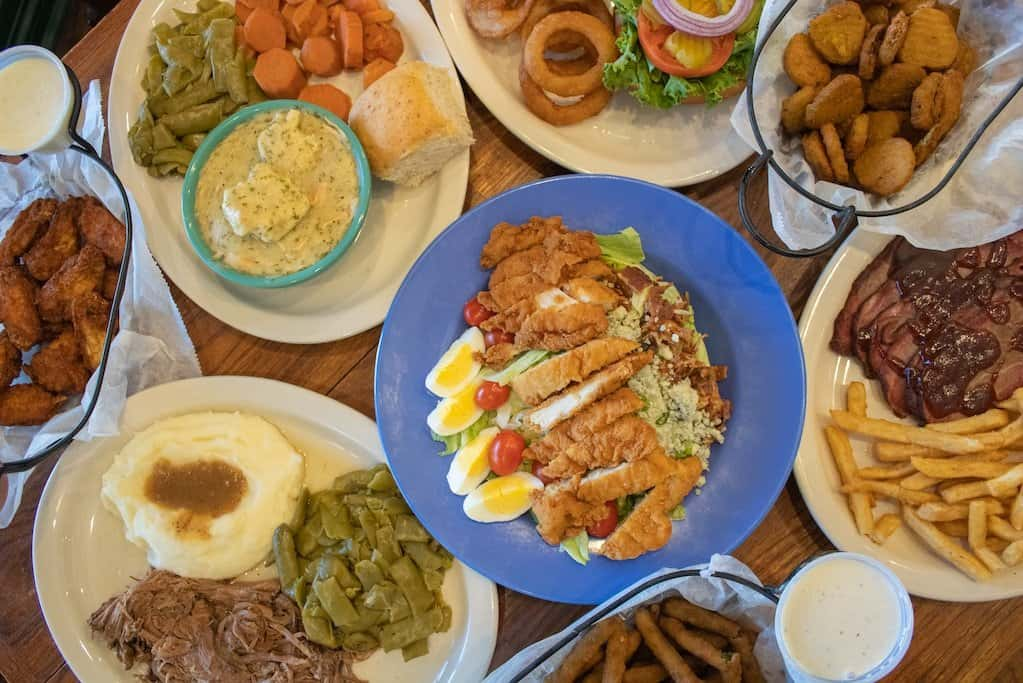 Variety of home cooked American entrees