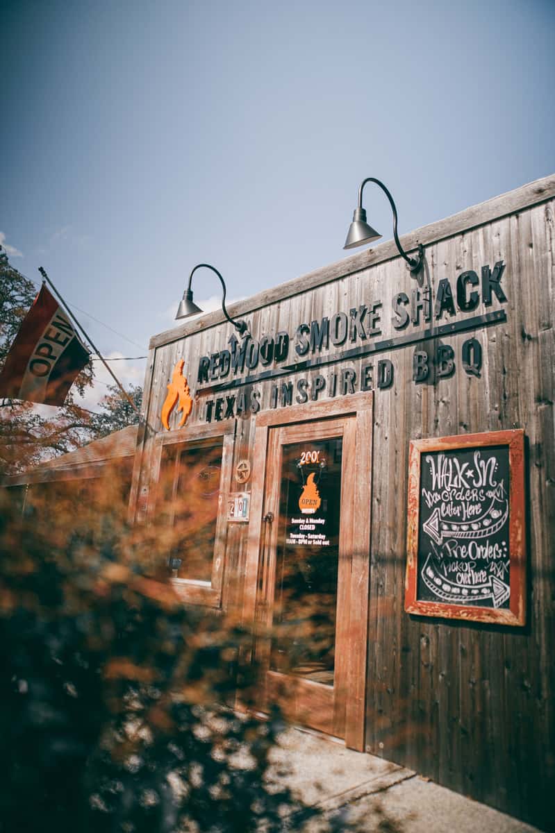 front exterior of Redwood Smoke Shack restaurant, Norfolk location