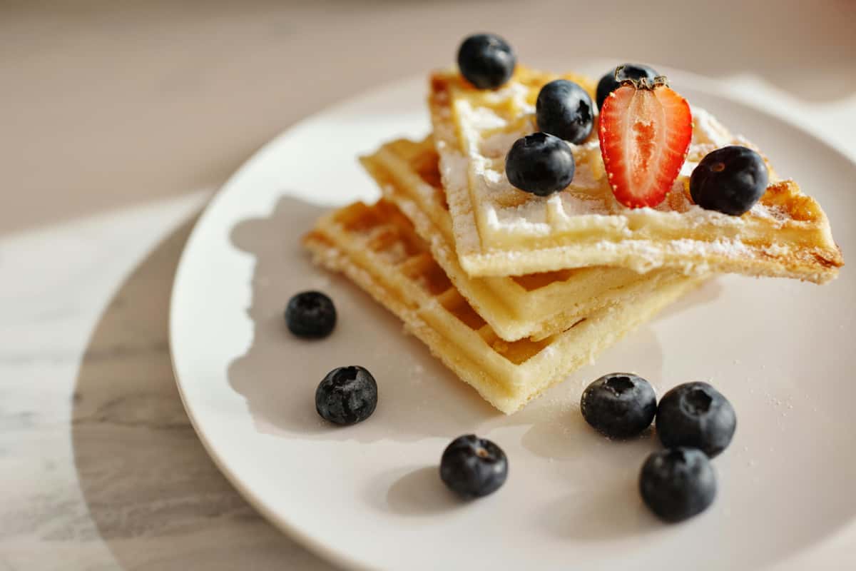waffles with blueberries