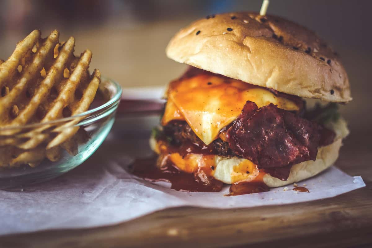 burger and waffles