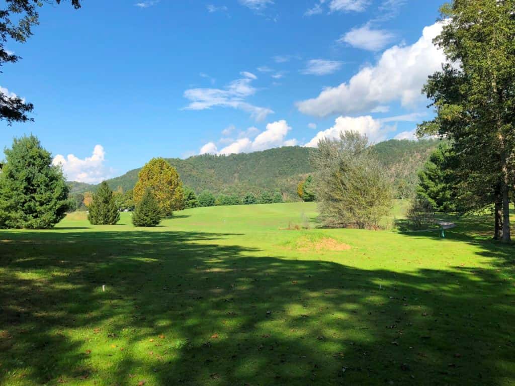 Mountain range view at golf course