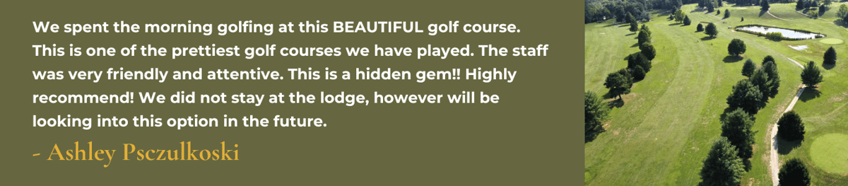 We spent the morning golfing at this BEAUTIFUL golf course. This is one of the prettiest golf courses we have played. The staff was very friendly and attentive. This is a hidden gem!! Highly recommend! We did not stay at the lodge, however will be looking into this option in the future.