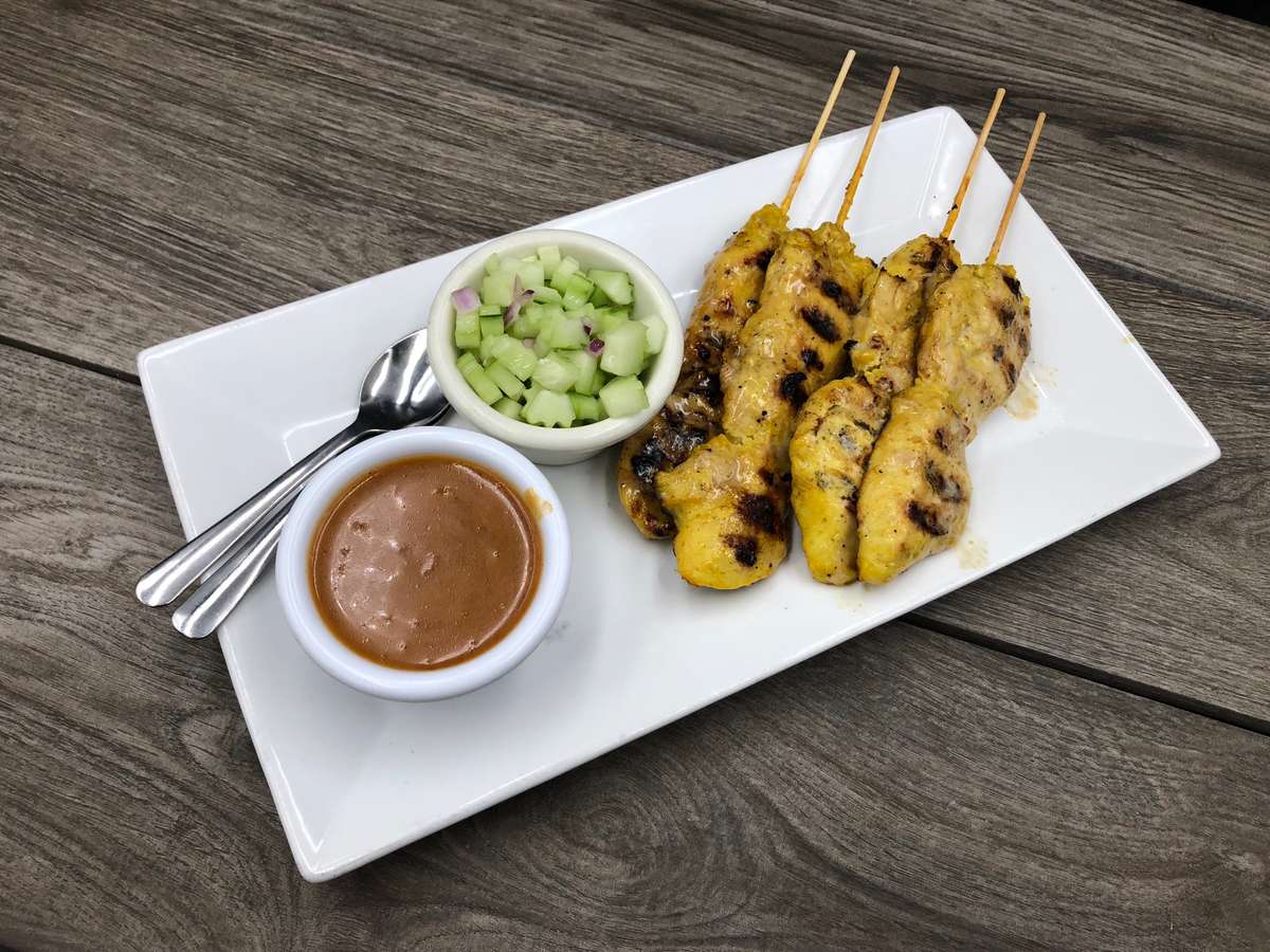 Thai Peanut Butter Thai Chicken Satay Skewers Recipe Satay (4) Moo