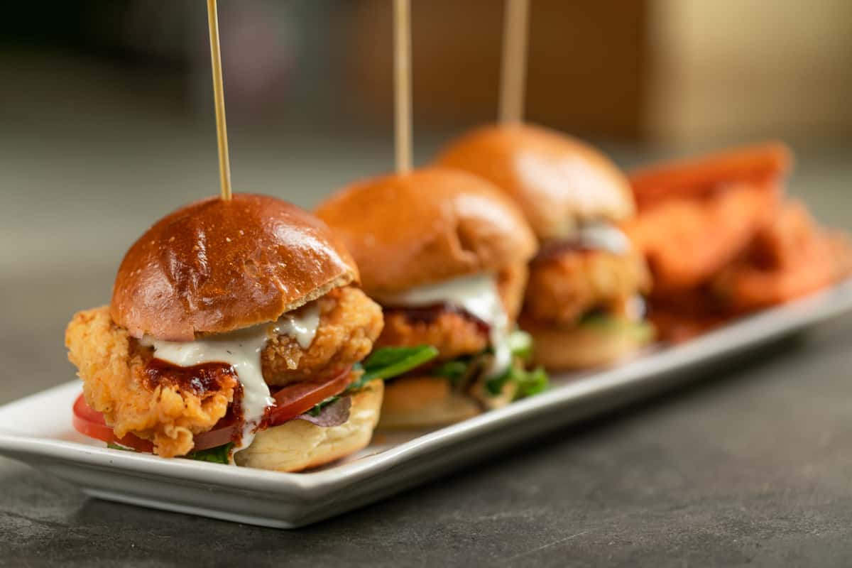 Crispy Chicken Sliders Menu Rincon Brewery Restaurant and Brewery on the Central Coast in