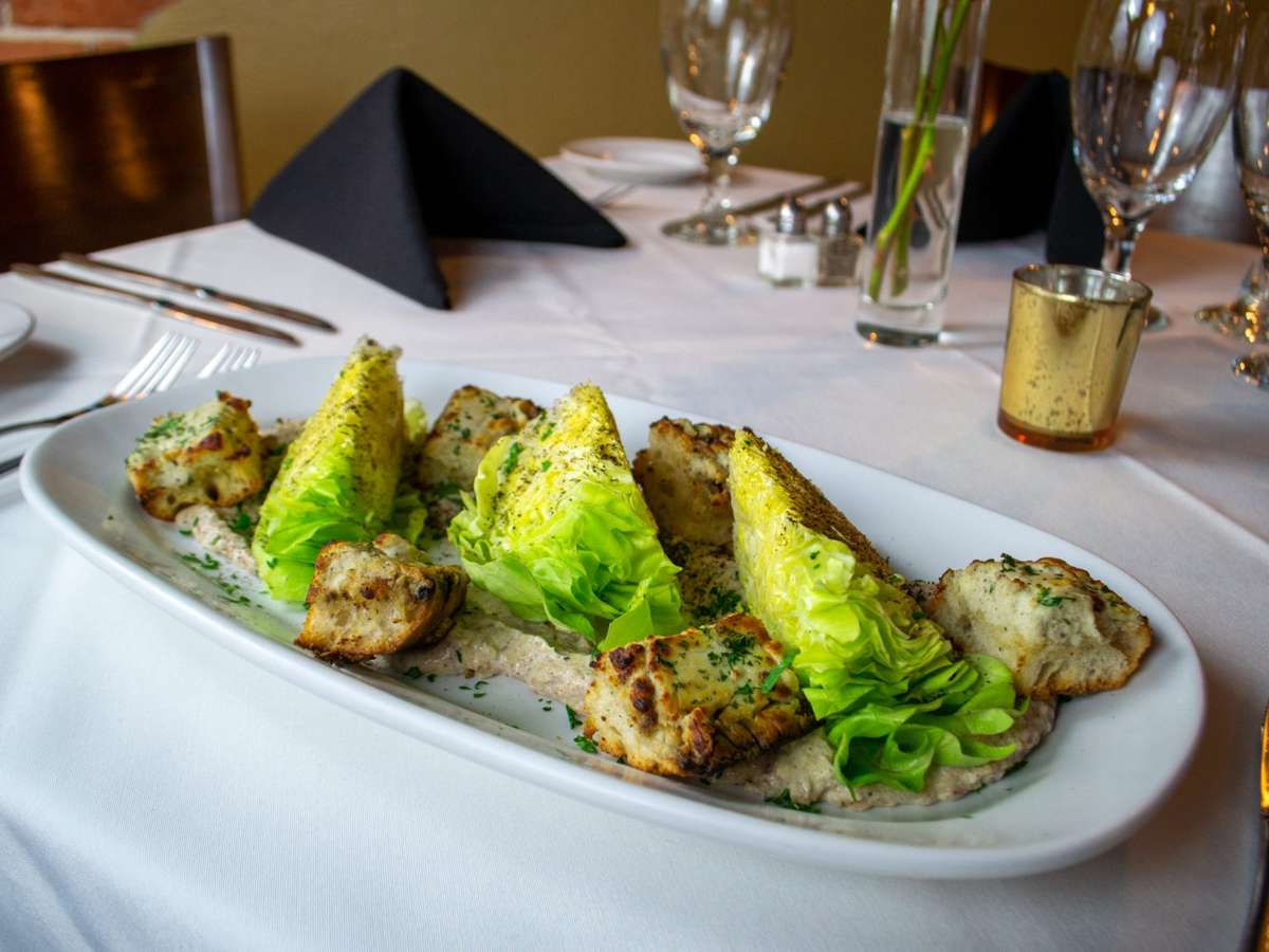 Corn and lettuce dish
