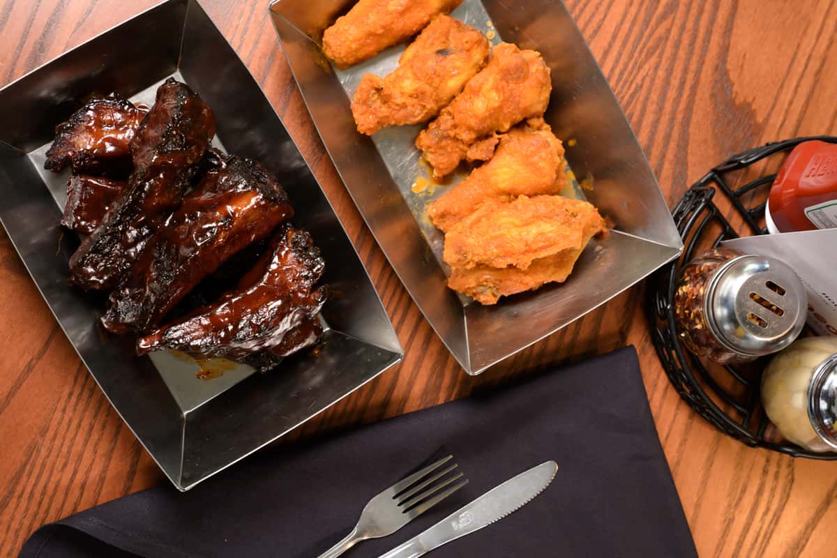 ribs and chicken wings