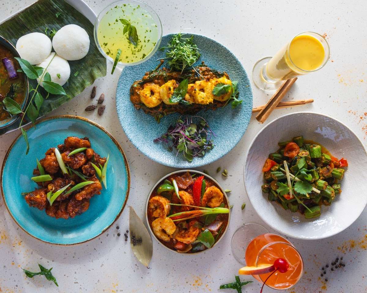 Variety of foods on a table