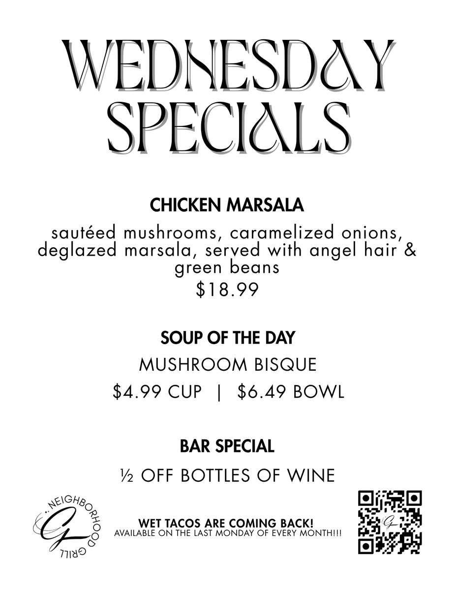 Wednesday Specials
