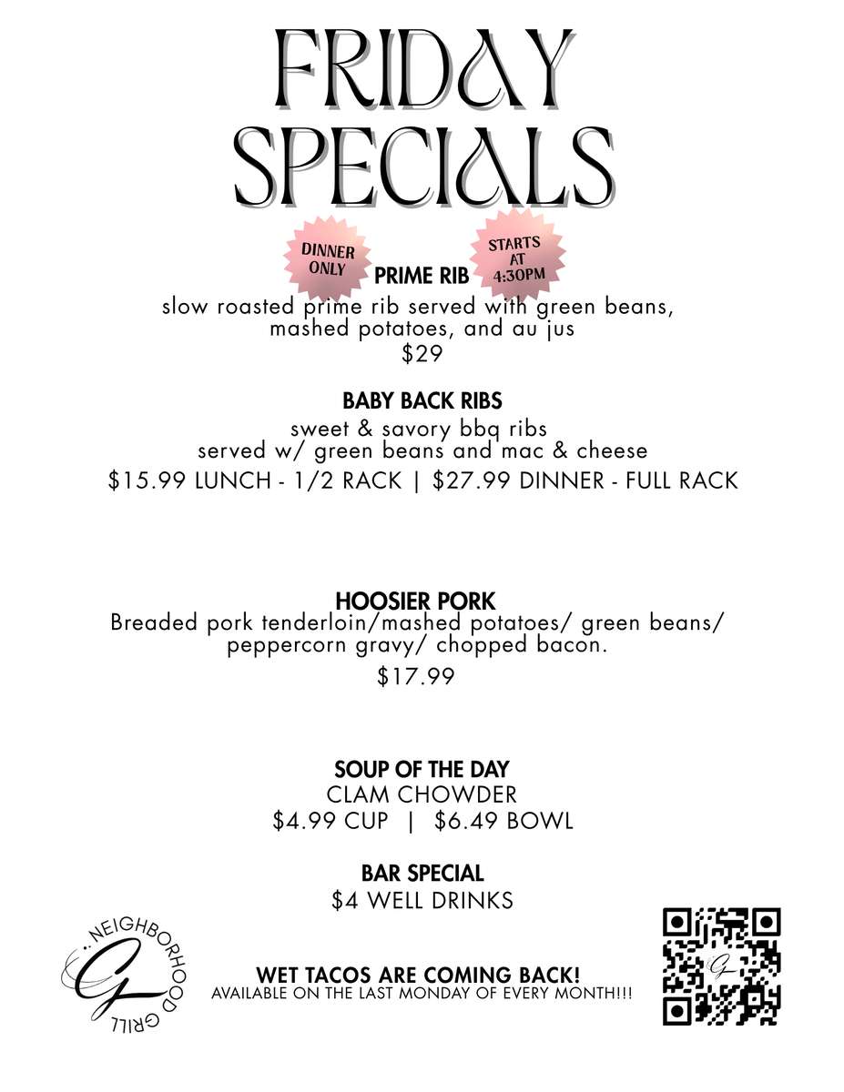 Friday Specials