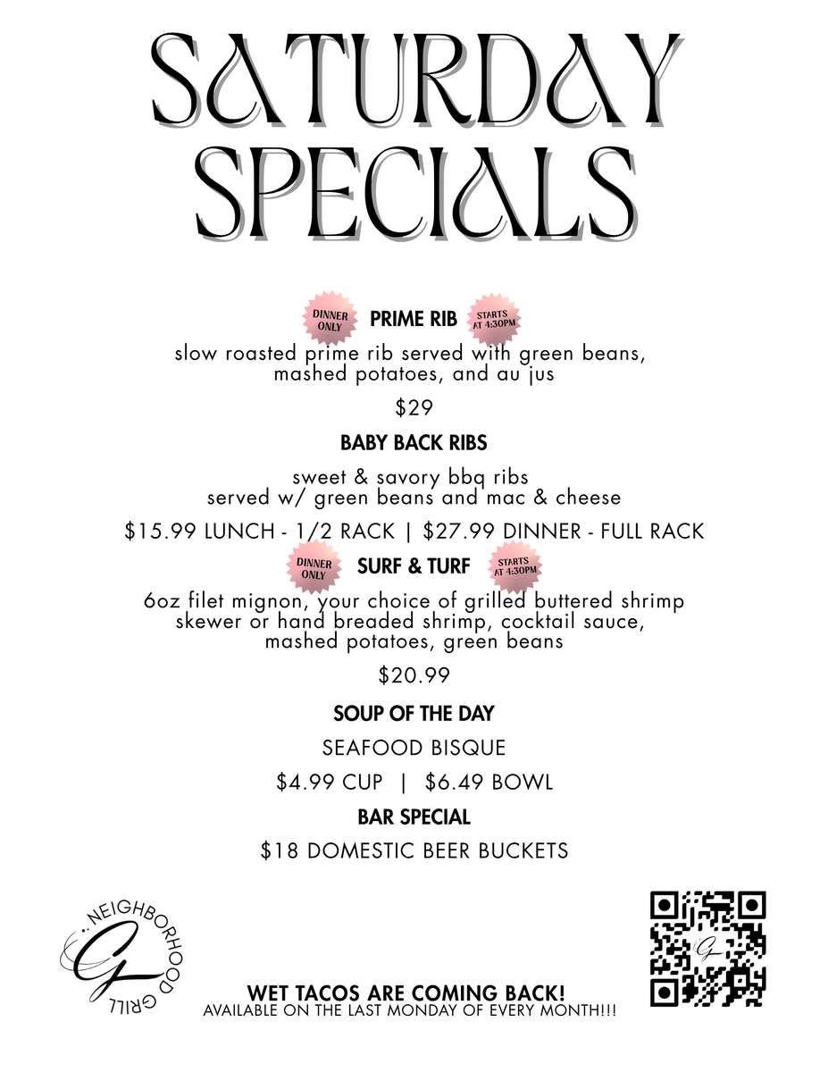 Saturday Specials june