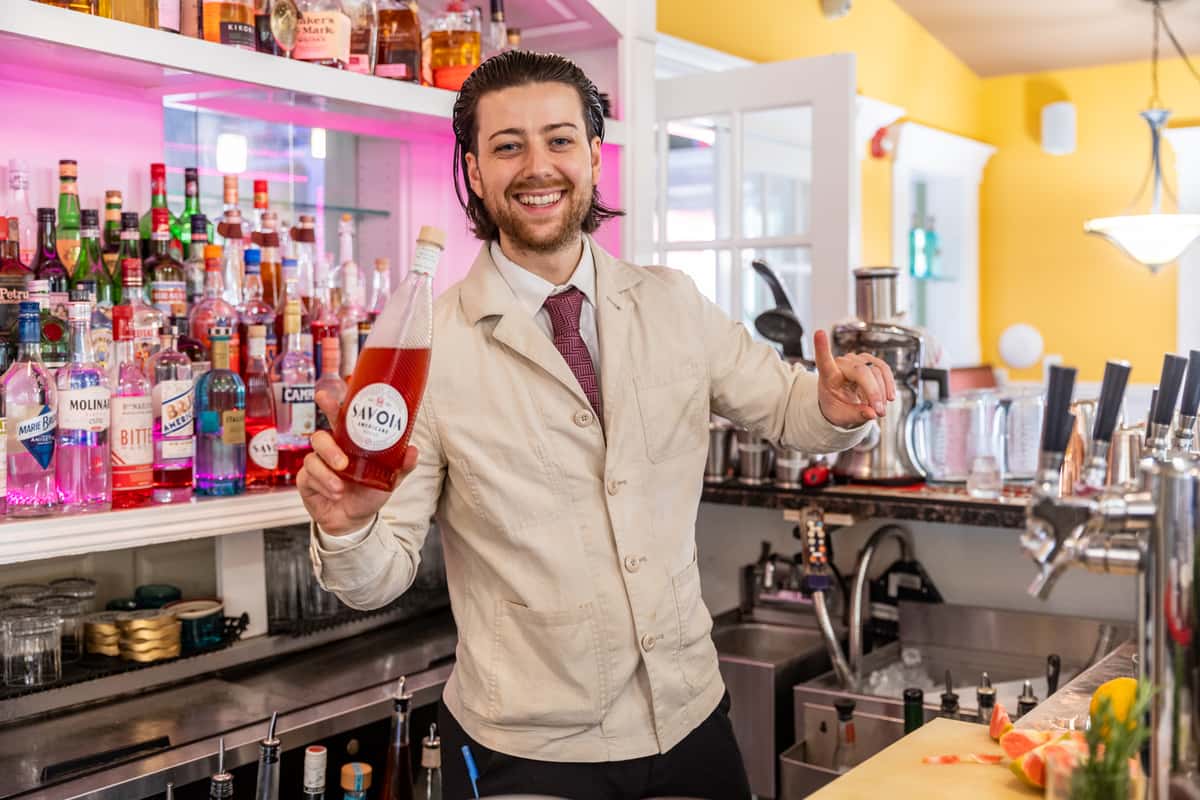 smiling bartender