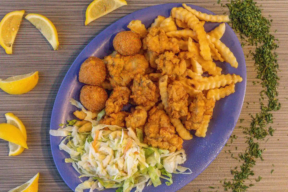 Fried Oyster Platter Menu Captain Archie's Bar & Grill in North