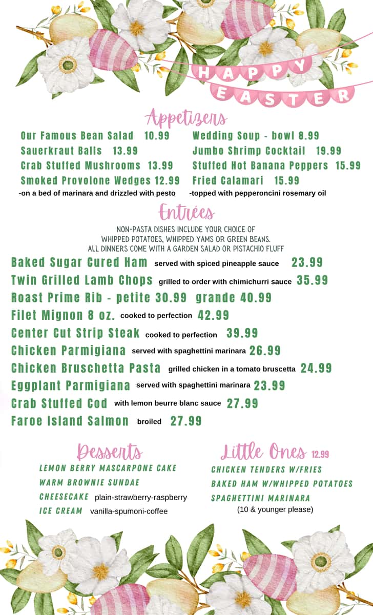 Easter Menu