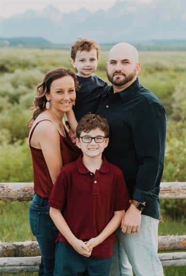 Jarred with wife, Tyler, and two sons, Noah & Judah