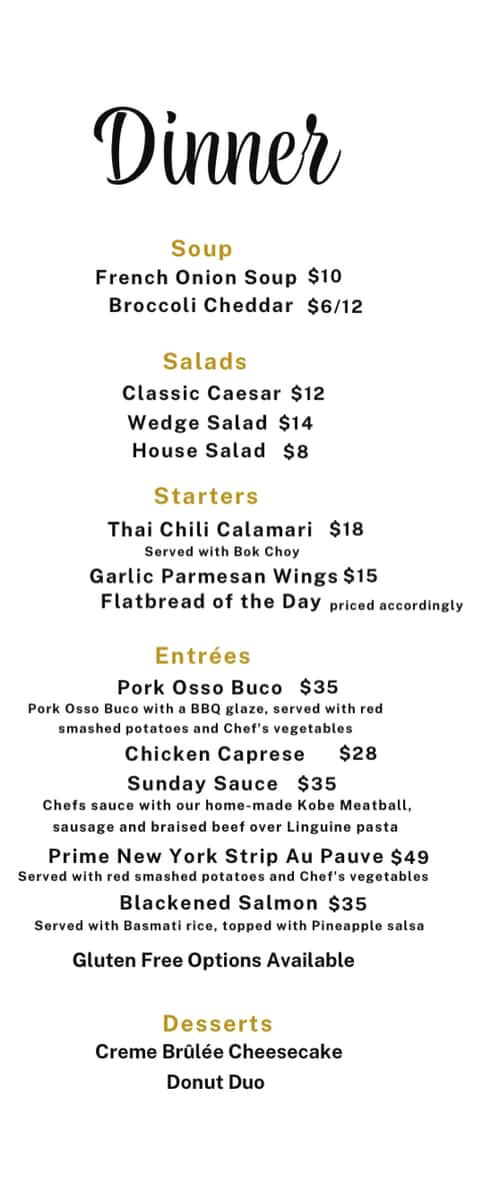 Dinner Menu