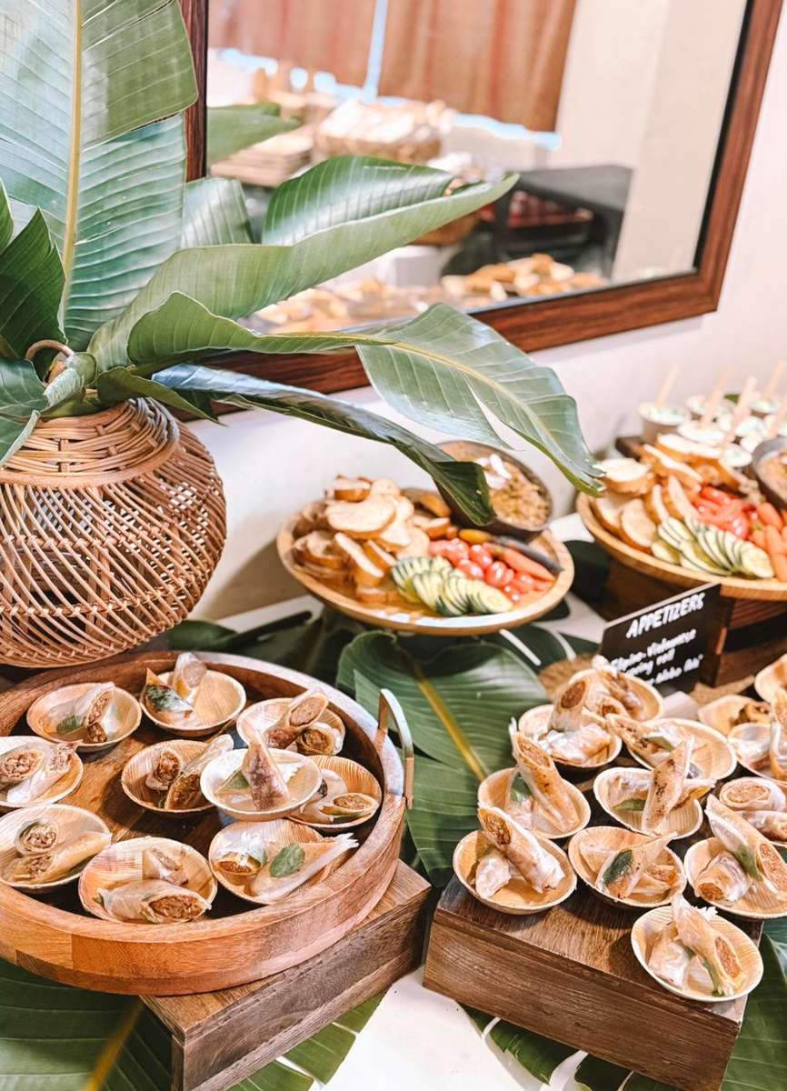 Filipino meal spread for an event