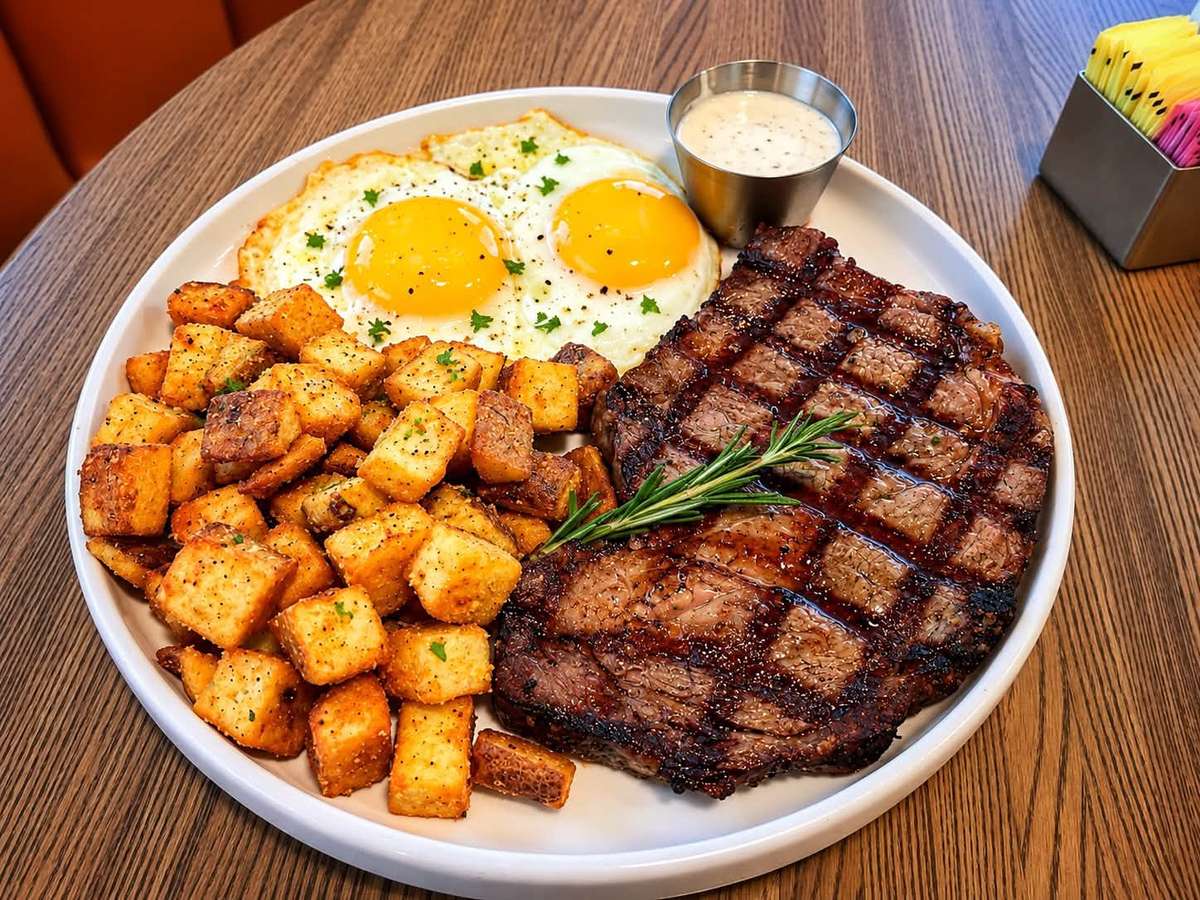 Grilled Prime Rib and Eggs