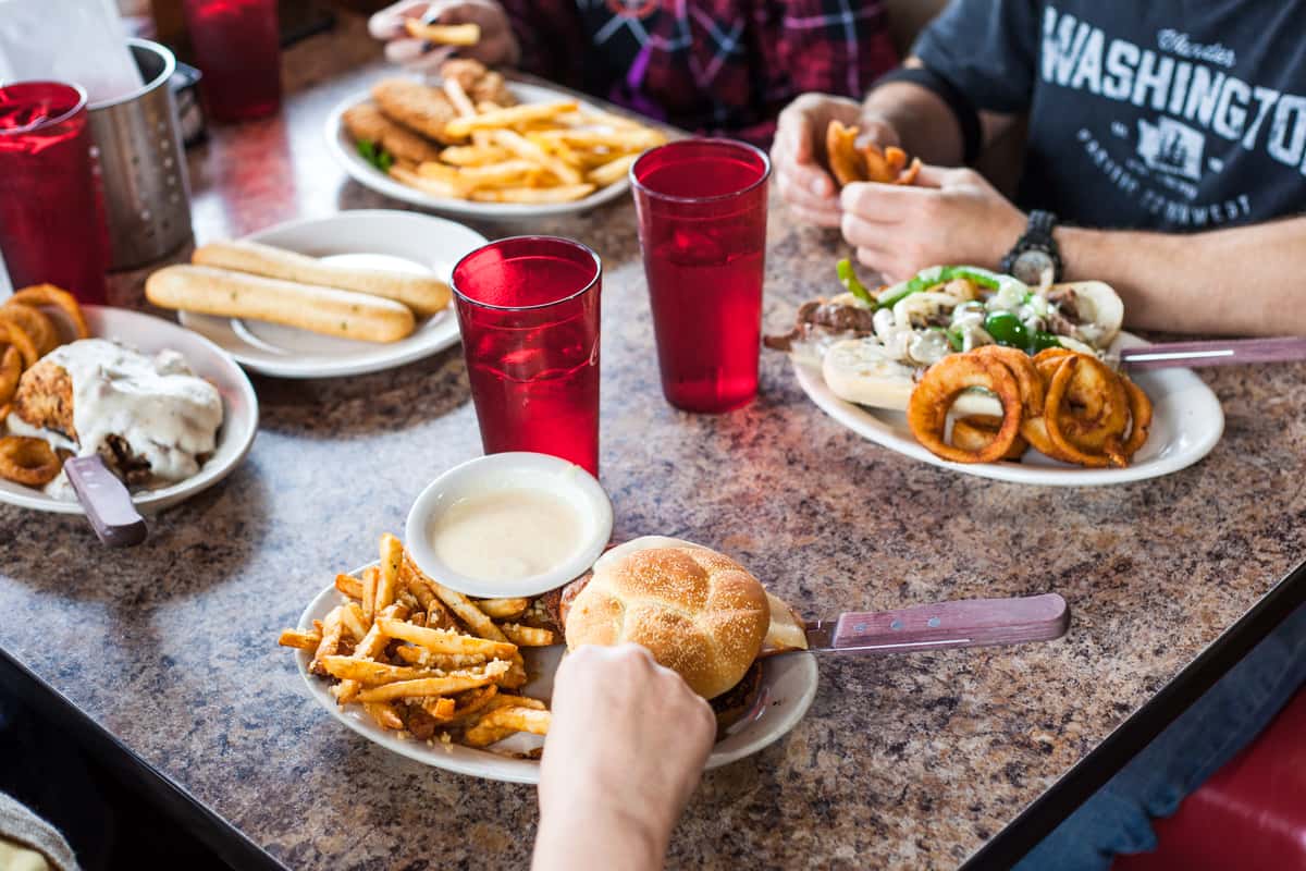 family with food