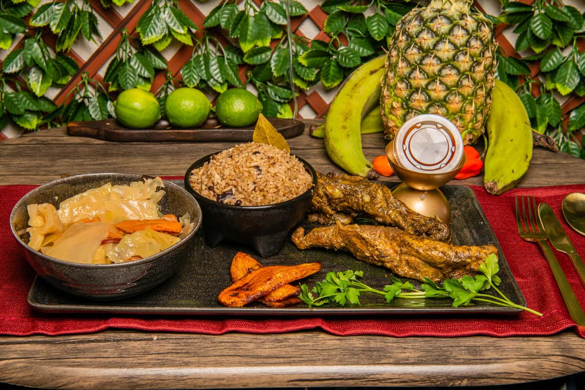 plate of caribbean food