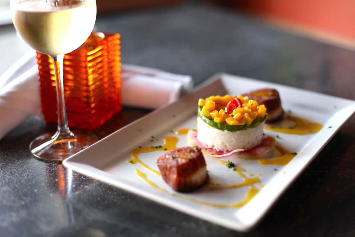mango scallop stack