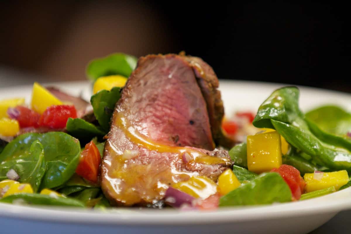 Steak and vegetables plate