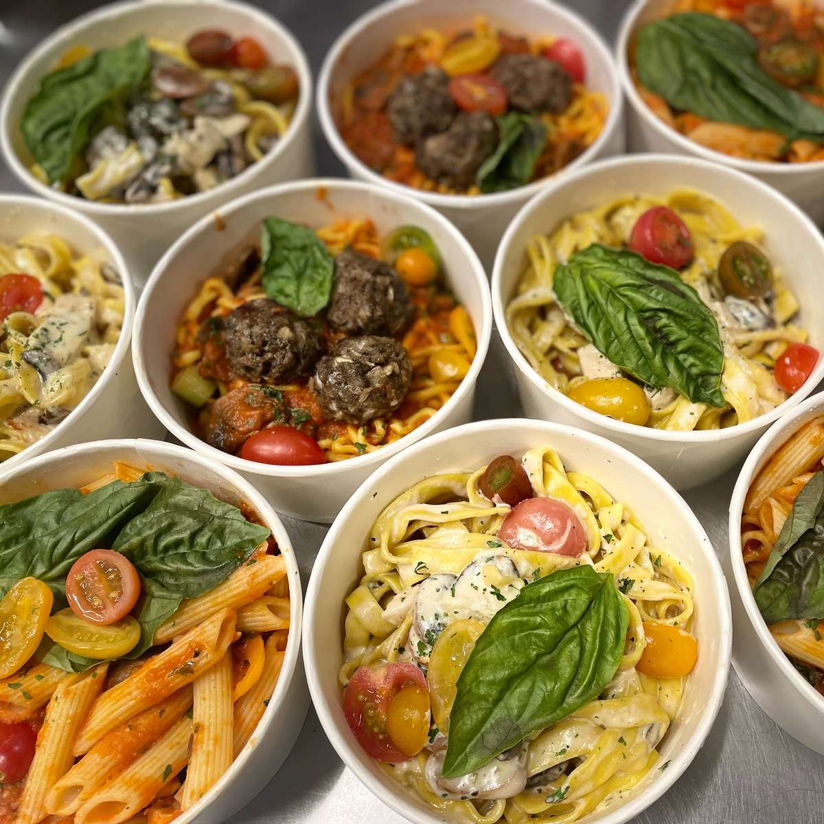 Multiple pasta bowls