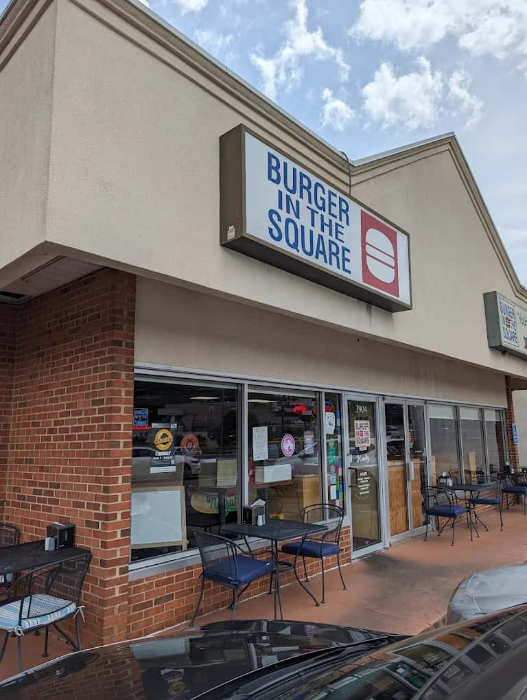 Restaurant exterior with outdoor signage