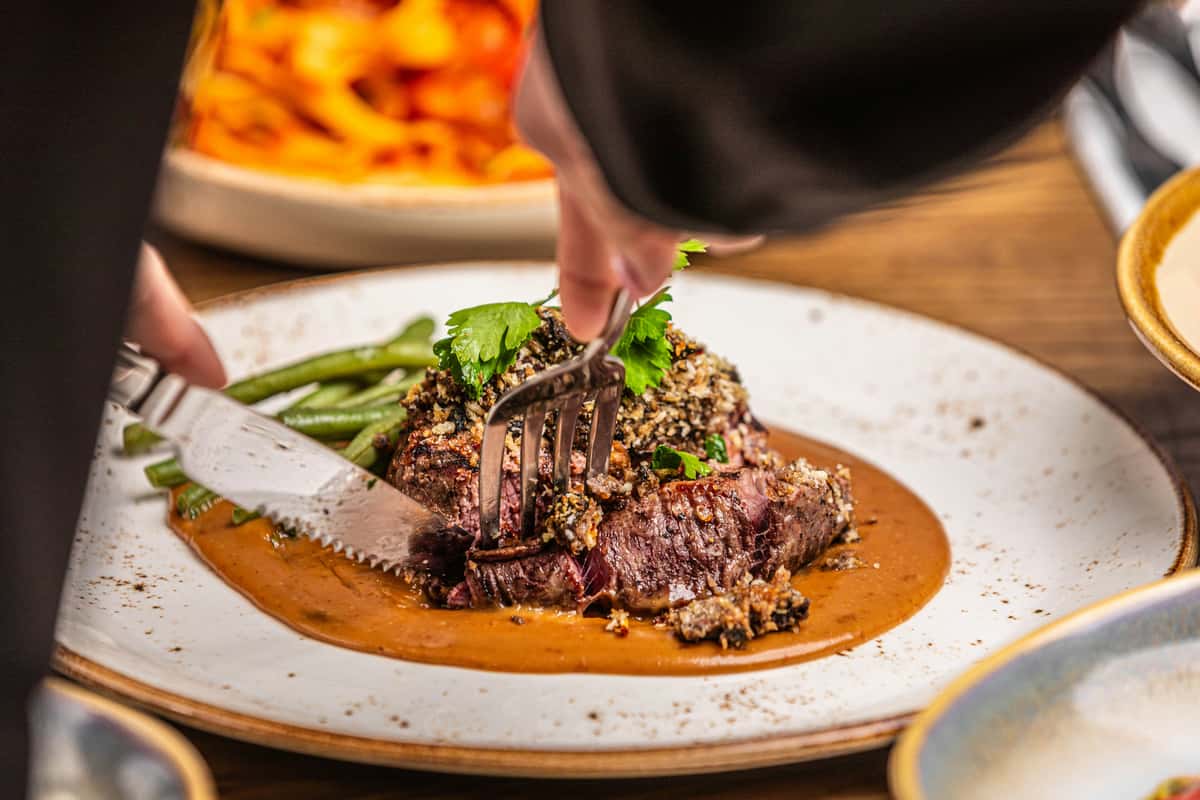 Steak with sauce