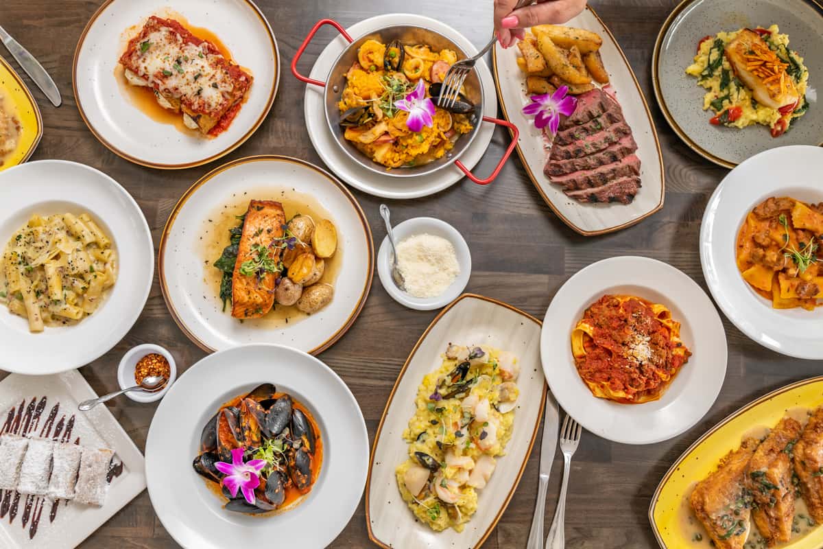Display of food on a table