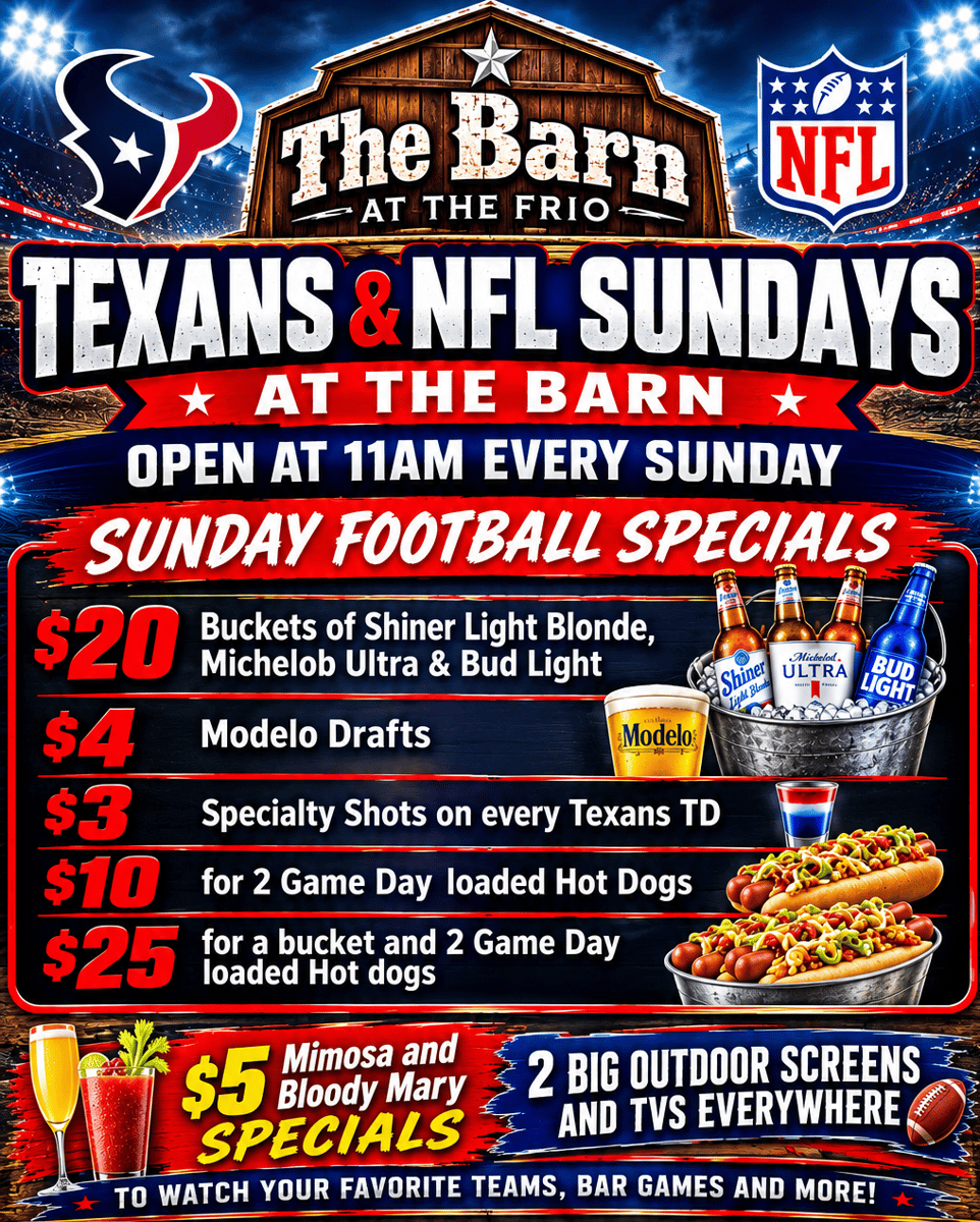 NFL Sundays Texans The Barn