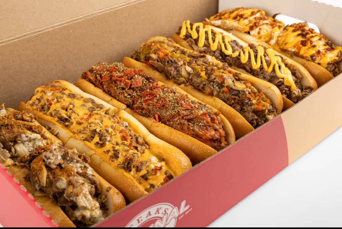 catering box full of hoagies