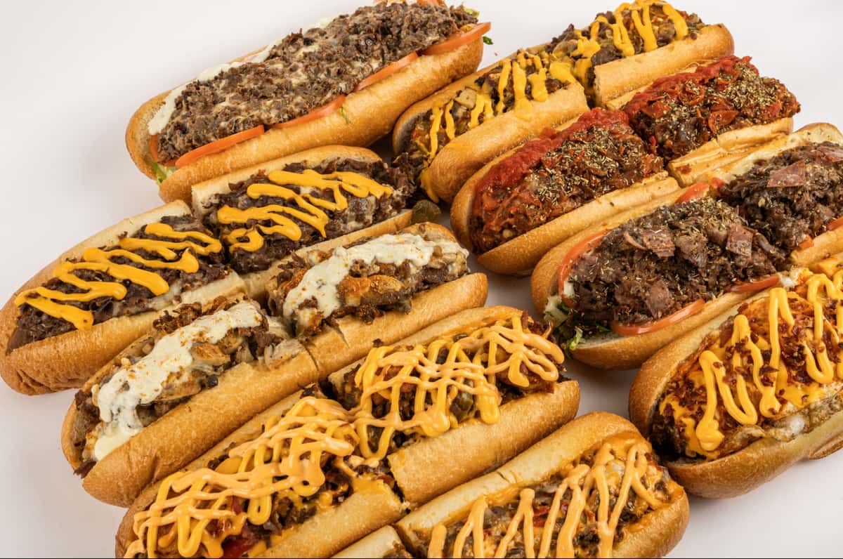 bunch of hoagies lined up