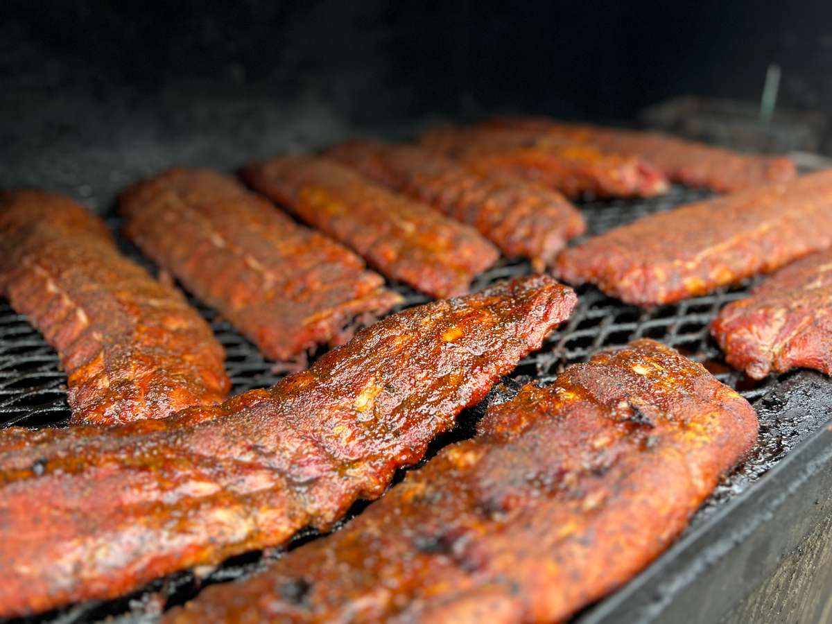 Ribs in smoker
