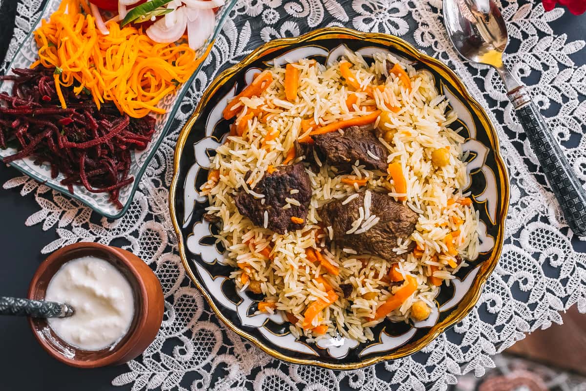 rice with carrot cooked with lamb