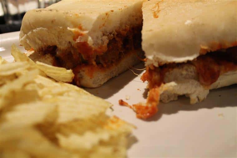 chicken sandwich with potato chips