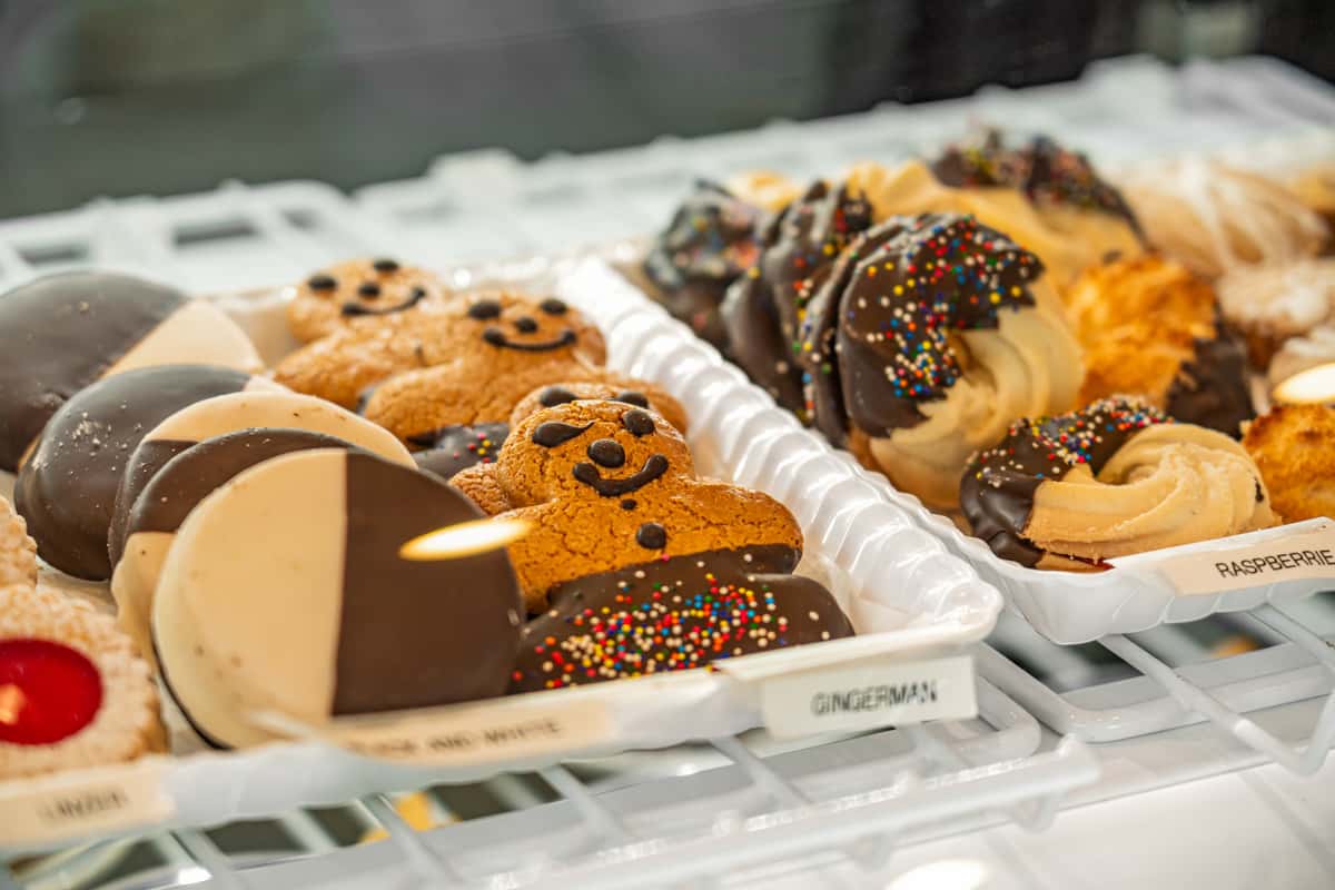 trays of assorted cookies